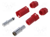 Conector alimentare DC mufă tată mamă 1 pin 130A 500V roșu DONGGUAN QS