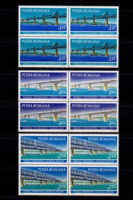 ✅RO 1972 LP 795 &amp;quot;Poduri din Romania &amp;quot;-serie in bloc de 4 ,MNH foto
