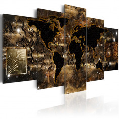 Tablou canvas 5 piese - Lumea de bronz - 200x100 cm foto