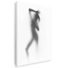 Tablou nud femeie siluetă difuză, alb, negru 1340 Tablou canvas pe panza CU RAMA 20x30 cm