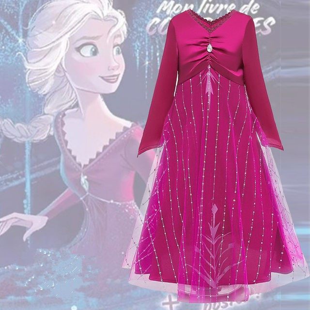 Rochie/Rochita roz Elsa Frozen 2+ coronita roz/ petreceri tematice aniversari
