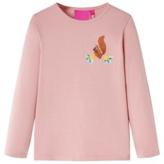 Tricou de copii cu m&acirc;neci lungi, roz deschis, 116