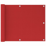 Paravan de balcon, roșu, 75x300 cm, HDPE, vidaXL