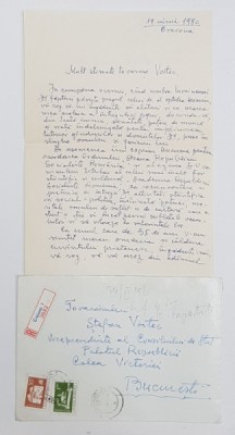 SCRISOARE CATRE STEFAN VOITEC , VICEPRESEDINTELE CONSILIULUI DE STAT , 1980 foto