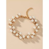 Cumpara ieftin Bratara cu Perle, Aurie - 04141