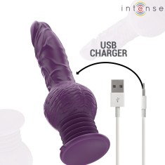 Vibrator Multifuncțional INTENSE Tatum &ndash; 24 cm, Mișcare Sus-Jos, 2 Motoare, 9 Vibrații, Rezistent la Apă, Violet