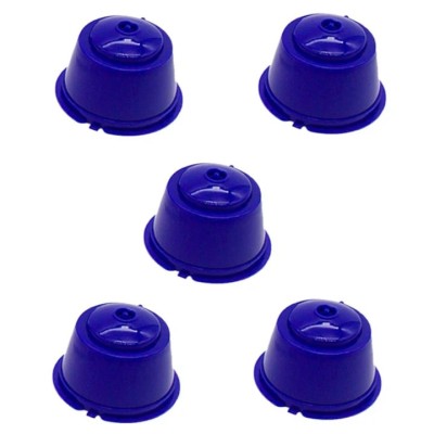 Set 5 Capsule cafea, reutilizabila, reincarcabila, compatibil Dolce Gusto, albastru inchis foto