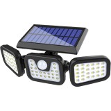Lamp&Auml; solar&Auml; led trio cu senzor de mi&Egrave;care &Egrave;i senzor crepuscular, 171 cob led, panou solar deta&Egrave;abil, 3 moduri iluminare, ip65, 2400mah, alb rece
