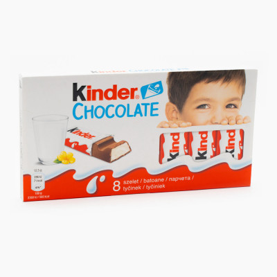 Batoane de Ciocolata Kinder Chocolate, 8 Batoane/Pachet, 100 g foto