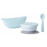 Cumpara ieftin Set diversificare hrana bebelusi Miniware First Bites, 100% din materiale naturale biodegradabile, 4 piese, Aqua