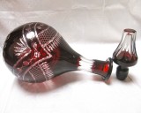 STICLA DIN CRISTAL COLORAT RUBIN - DECANTOR BAUTURA 32 CM