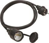 Cablu prelungitor 10m 3500W 16A 3x1.5mm priza SCHUKO cu capac negru IP44 Technik MTI10M1,5M-BK