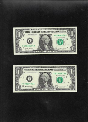 Statele Unite ale Americii USA SUA 2 x 1 dollar 2017A Atlanta F aunc FW foto