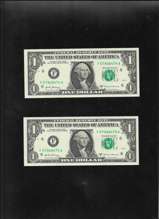 Statele Unite ale Americii USA SUA 2 x 1 dollar 2017A Atlanta F aunc FW
