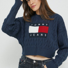 Tommy Jeans pulover femei, culoarea albastru marin,