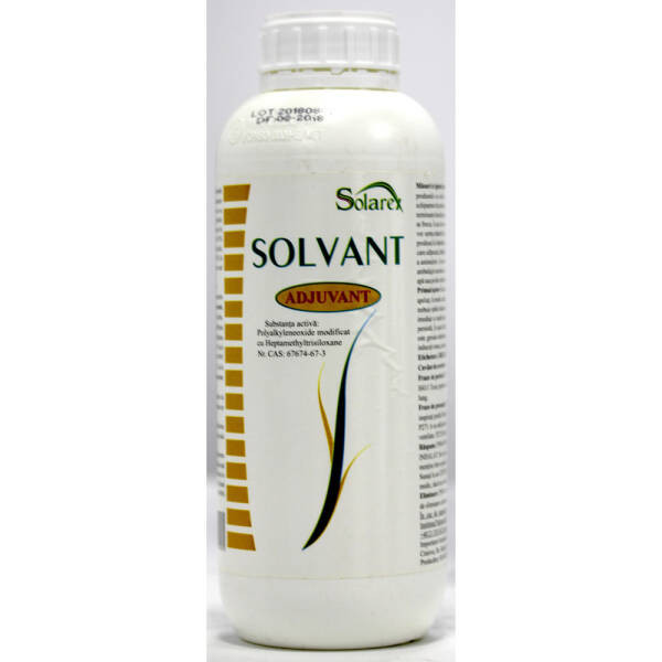 Solvant 1L, adjuvant, Solarex, imbunatateste absortia substantelor de catre planta, se utilizeaza impreuna cu fungicide, insecticide sau erbicide