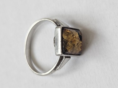 Inel argint cu chihlimbar #3006 foto