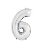 Balon Folie Cifra 35 cm Argintiu-Tip Cifra 6, Godan
