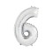 Balon Folie Cifra 35 cm Argintiu-Tip Cifra 6
