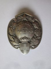 Rară! Italia medalia marcată argint 800:Mutilat &amp;icirc;n Primul Razboi Mondialo foto