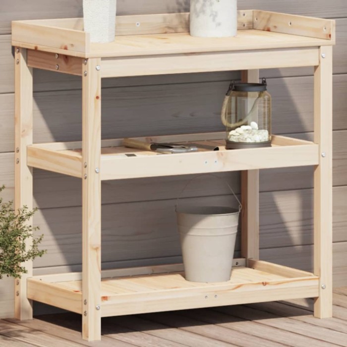 vidaXL Masă de plantare cu rafturi, 82,5x45x86,5 cm, lemn masiv pin 832432