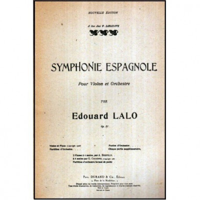 - Symphonie espagnole pour Violon et Orchestre par Edouard Lalo - 120035 foto