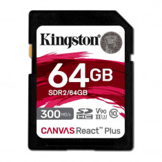 Card Kingston Canvas React Plus R300/W260 SDXC 64GB UHS-II U3 Class 10 foto
