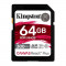 Card Kingston Canvas React Plus R300/W260 SDXC 64GB UHS-II U3 Class 10