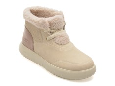 Ghete SKECHERS nude, ARCH FIT HORIZON BOOT, din piele naturala