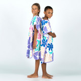 Poncho baie surf 500 Lila Copii (110-135 cm)