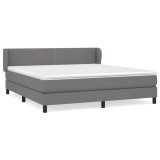 Cumpara ieftin Pat box spring cu saltea gri inchis 180x200 cm, material textil
