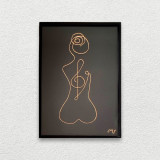 Tablou femeie nud meloman &ndash; 21&times;30 cm