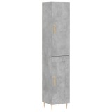 Cumpara ieftin Dulap inalt, gri beton, 34,5x34x180 cm, lemn prelucrat