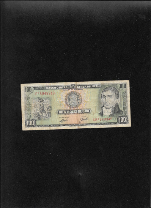 Peru 100 soles de oro 1971 seria85949949