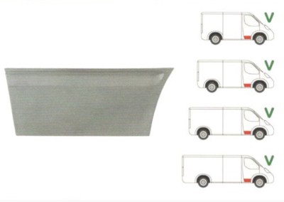 Element reparatie usa Ford Transit (V184/5), 05.2000-04.2006; Transit/Tourneo (V347/8), 05.2006-04.2013, montare fata, dreapta, inferior; galvanizat; foto
