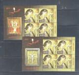 ROMANIA 2015-SFINTELE PASTI, MINICOLI DE 4 TIMBRE, TIP I si TIP II, MNH-LP 2059a