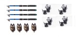 Set Pescuit 4 Lansete Telescopice 3m, 4 Mulinete QFC 6000, 6 Rulmenti, 4 Senzori, Tambur Aluminiu, Rezerva Plastic