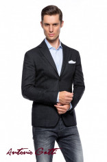 Sacou Barbati Negru Smart Casual Slim Fit S001 Art08 foto