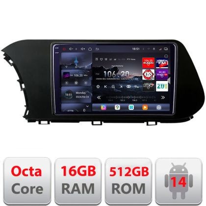 Navigatie Hyundai I20 2020- Edotec Kit-i20 8 core QLED 2K 16+512 360 Android Waze USB Navigatie Internet Youtube Radio CarStore Technology