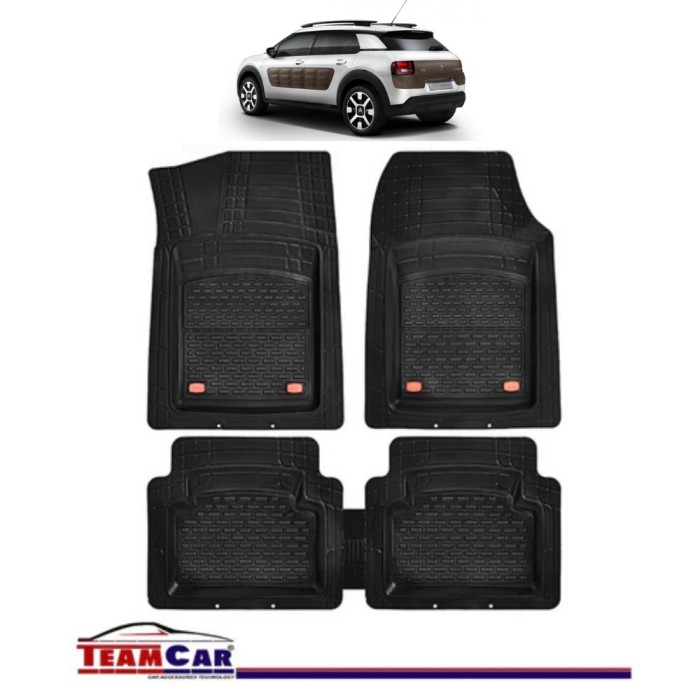 Covorase Auto TeamCar&reg; Tip Tavita Compatibile Citroen C4 III (2020-2024) Negru Material Rezistent