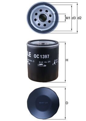 MAHLE OC 1397 Filtru ulei foto