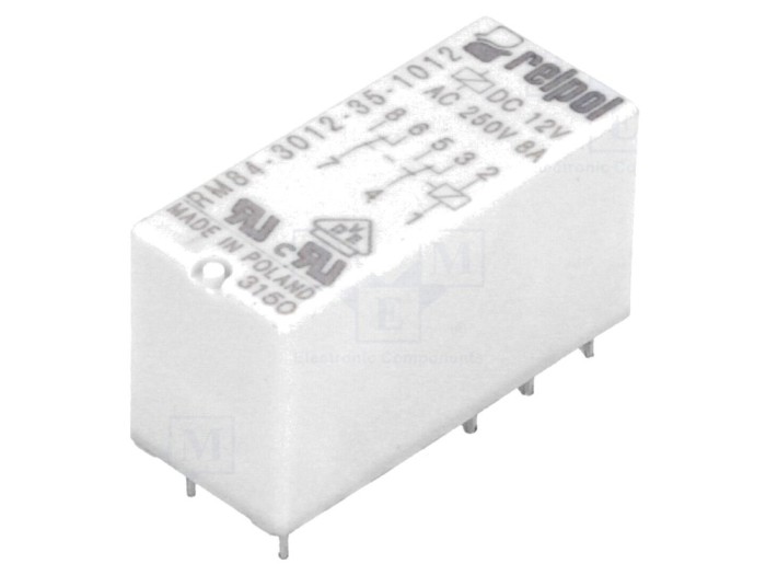Releu Electromagnetic DPDT 12VDC 8A PCB