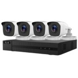 Kit supraveghere Hikvision Hilook, 4 camere 2MP, IR 20m, DVR 4 canale, 4MP, Autocolant Rovision SafetyGuard Surveillance