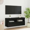 Dulap TV de perete Stejar Negru 100 x 30 x 40 cm Lemn compozit, DKD Home Decor