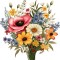 Sticker decorativ, Flori Salbatice, Multicolor, 63 cm, 1319STK-3