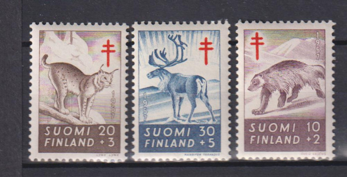 FINLANDA FAUNA 1957 MI: 478-480 MNH