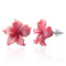 Cercei FIMO - floare cu petale valurite roz