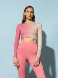 Crop top cu m&acirc;necă lungă de antrenament cu uscare rapidă pentru femei 4F x Anna Lewandowska, 4F Sportswear