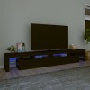VidaXL Comodă TV cu lumini LED, negru, 260x36,5x40cm 3152779