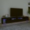 vidaXL Comodă TV cu lumini LED, negru, 260x36,5x40cm 3152779